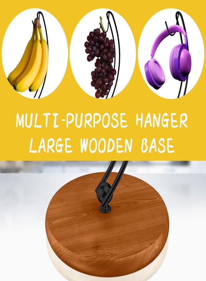 Signice Banana Holder Stand - Patented Modern Tree Hanger With Wood Base and Stainless Steel Rack for Home Kitchen Use, Doesn't Tip Over (New Black) - Image 3